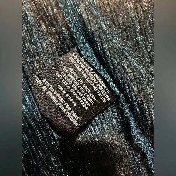 NWT R&M Richards Sleeveless Cascade Front Metallic Knit Dress & Jacket Size 10P - Picture 6 of 7